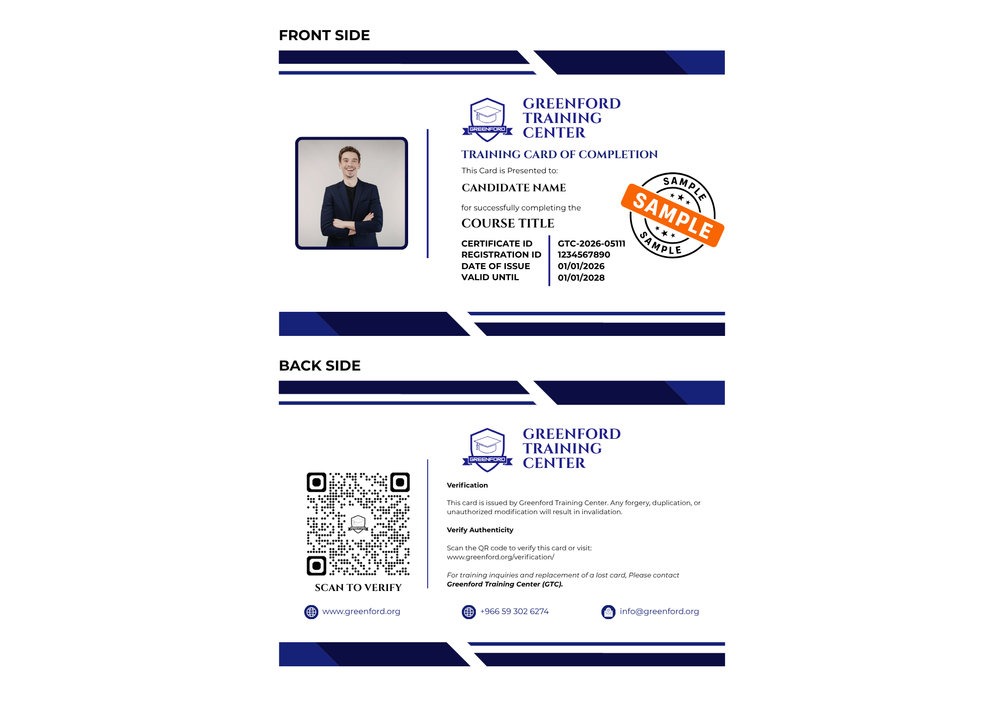 Sample Certification Card